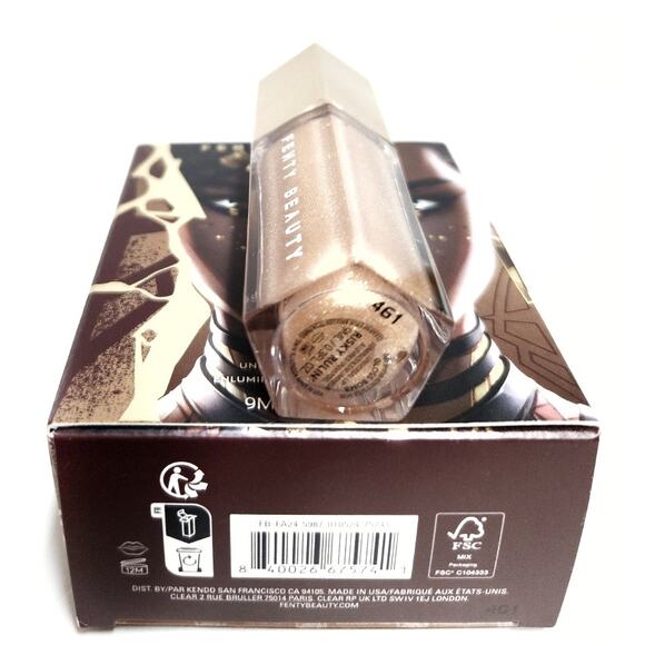 Fenty Arcane Gloss Bomb Universal Lip Luminizer Risky Rulin Shimmering Warm Gold - Picture 15 of 16